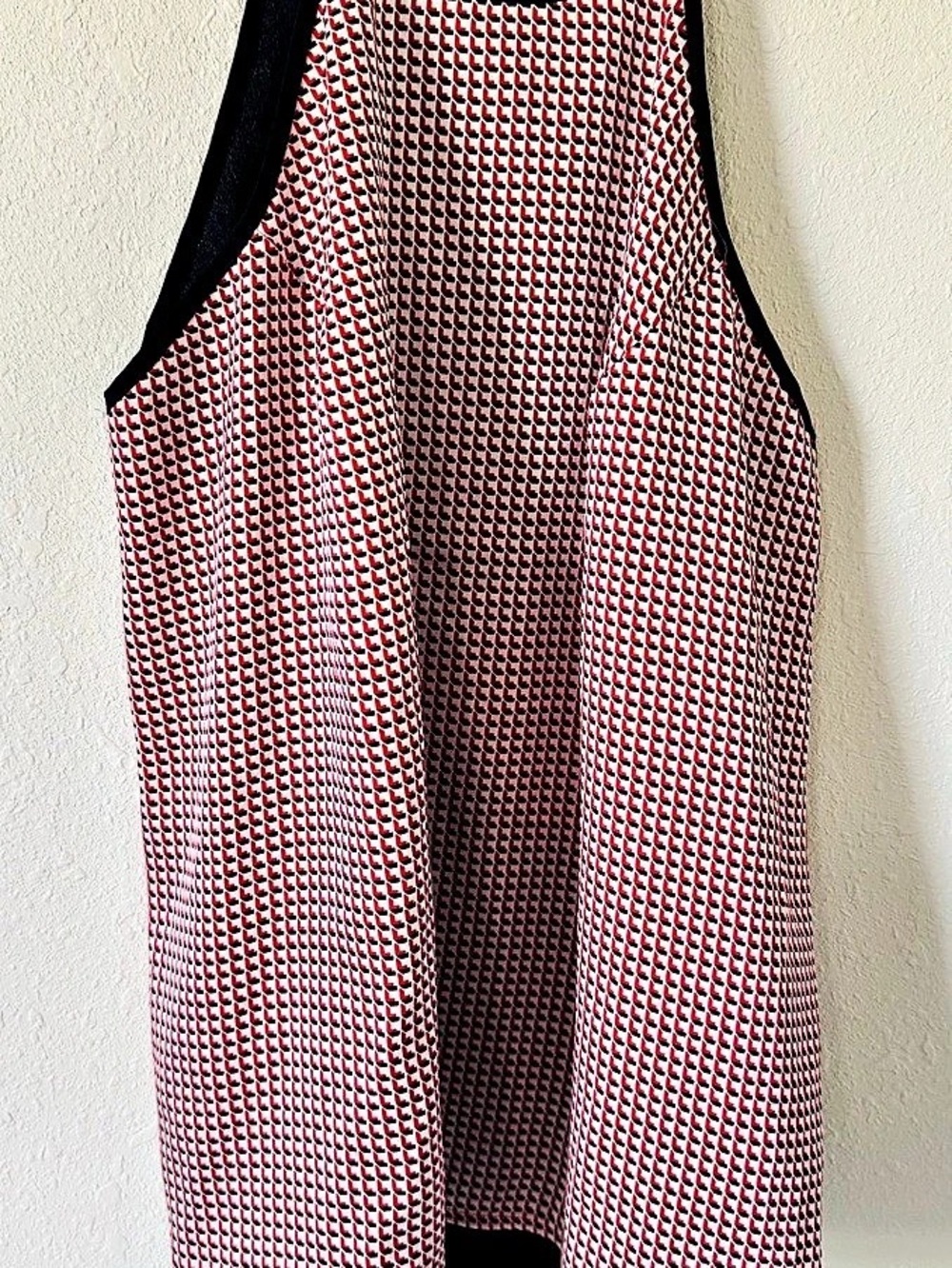 Ann Taylor Petite Geometric Tank Top in Red & Navy Size MP Like New